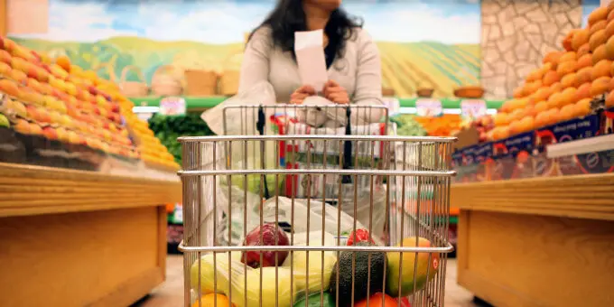 Woman grocery shopping