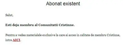mesaj abonat existent