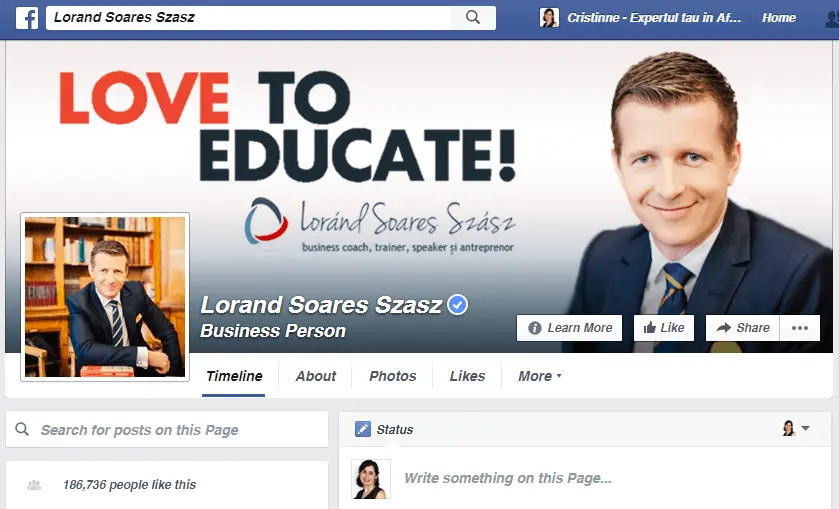 pagina facebook lorand soares szasz