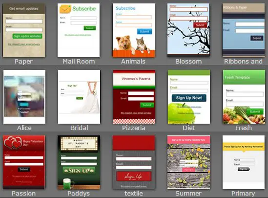 template-uri formulare aweber